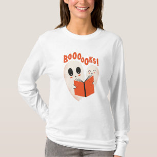 Funny Bookworm Ghost Halloween T-Shirt