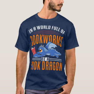 Funny Bookworm Mythical Creature Reading Book Drag T-Shirt
