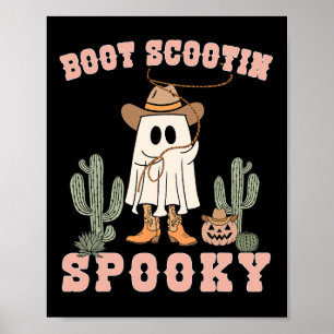 Funny Boot Scootin Spooky Cowboy Ghost Men Toddler Poster