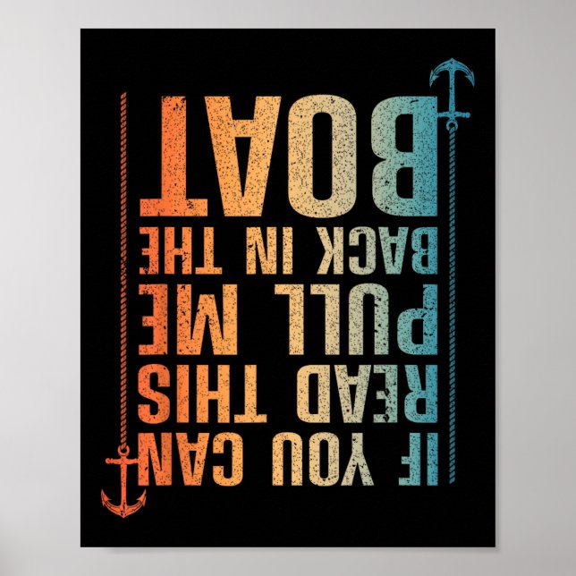 Funny Bootdesign für Damen und Herren Bootsführer Poster (Vorne)