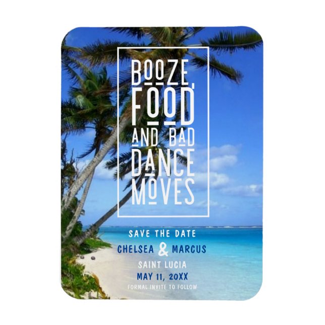 Funny Booze Food Bad Dance Moves Beach Rett D Magnet (Vertikal)