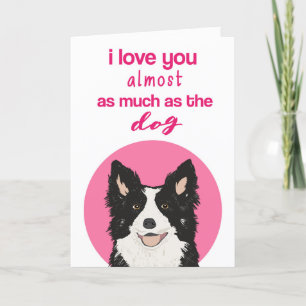 Funny Border Collie Carte de Saint-Valentin