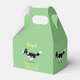 Funny Border Collie Hund läuft Cartoon Geschenkschachtel
