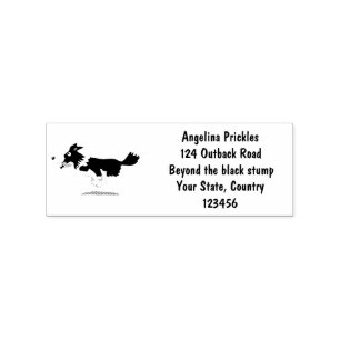 Funny Border Collie Hund läuft Cartoon Gummistempel