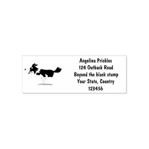Funny Border Collie Hund läuft Cartoon Permastempel