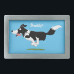 Funny Border Collie Hund läuft Cartoon Rechteckige Gürtelschnalle<br><div class="desc">Dieses lustige Hundedesign zeichnet sich durch unsere gelungene Grenzkollie aus,  die in fröhlicher Cartoon-Illustration für Liebhaber dieses niedlichen Hundebegleiters gezeichnet wird.</div>