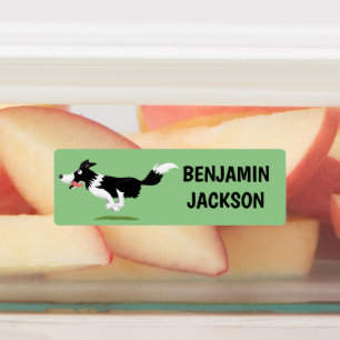 Funny Border Collie Hund personalisierter Cartoon Etiketten