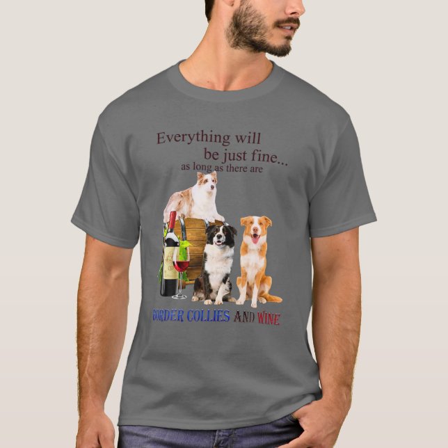 Funny Border Collie Retro Style Geschenk für Hund  T-Shirt (Vorderseite)