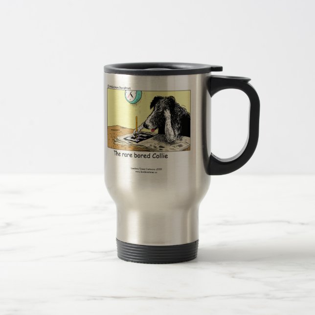 Funny Border Collie Travel Mug Reisebecher (Rechts)