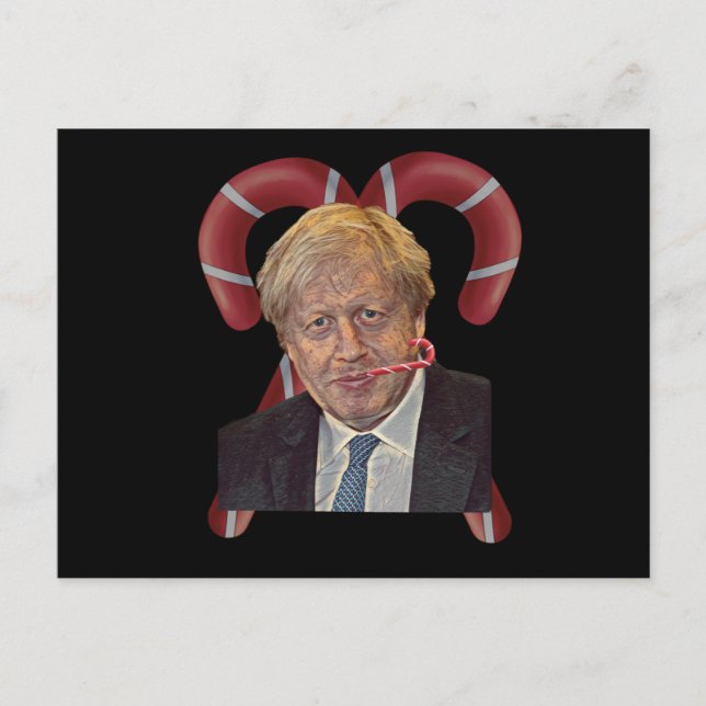 Funny Boris Johnson Christmas Postkarte (Vorderseite)