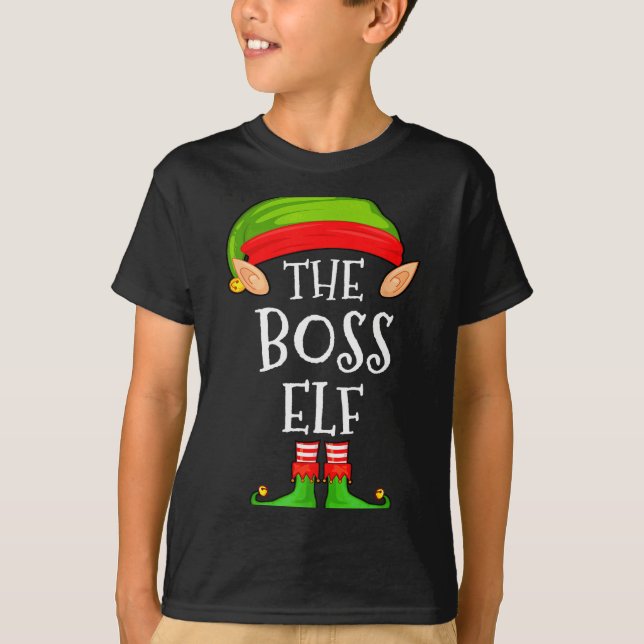 Funny Boss Elf Family Christmas Boss Elf Sweater M T-Shirt (Vorderseite)