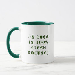 Funny Boss Internationales Währungsgeld im Grünen Tasse