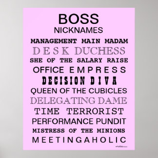 Funny Boss Poster | Bürounterschrift | Boss-Gesche