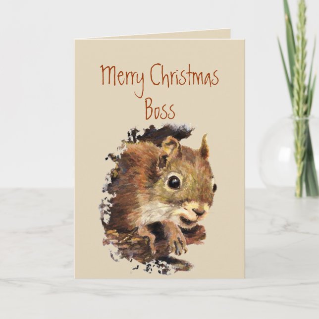 Funny Boss Weihnachten von uns Nuts Karte (Vorderseite)