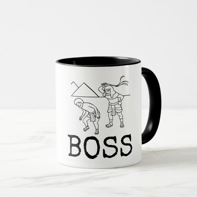 FUNNY BOSS WHIPPING KAFFEE TASSE (VorderseiteRechts)