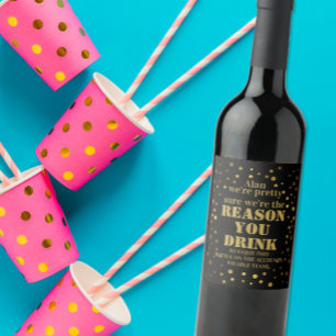 Funny Boss Wine Label - Gold Spot Design Weinetikett