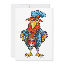 Funny Bossy Cartoon Rooster