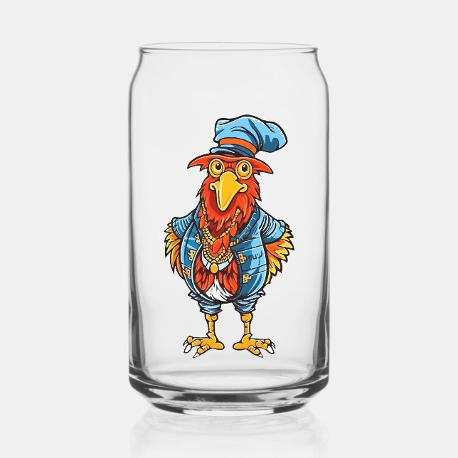 Funny Bossy Cartoon Rooster Dosenglas (Vorderseite)