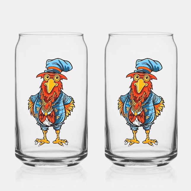 Funny Bossy Cartoon Rooster Dosenglas (Vorderseite)