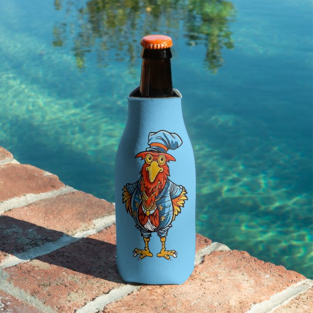 Funny Bossy Cartoon Rooster Flaschenkühler (In Situ Pool)