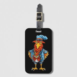 Funny Bossy Cartoon Rooster Gepäckanhänger
