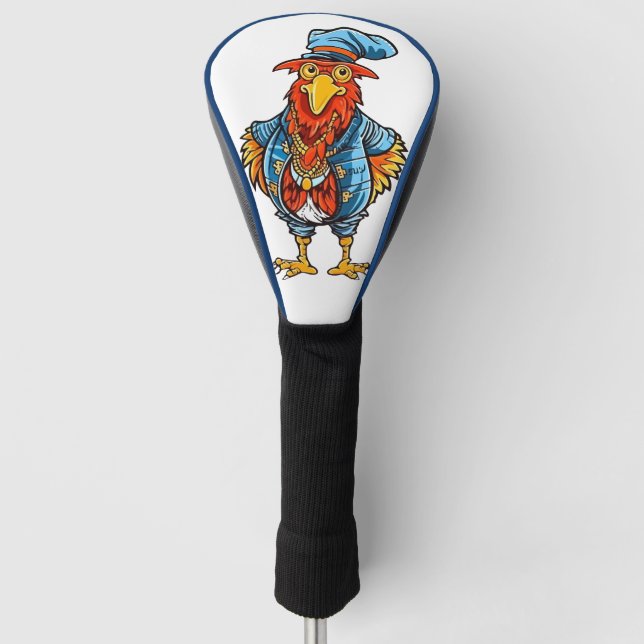 Funny Bossy Cartoon Rooster Golf Headcover (Vorderseite)