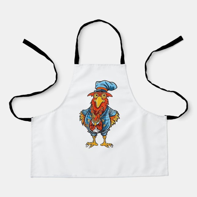 Funny Bossy Cartoon Rooster Schürze (Vorderseite)