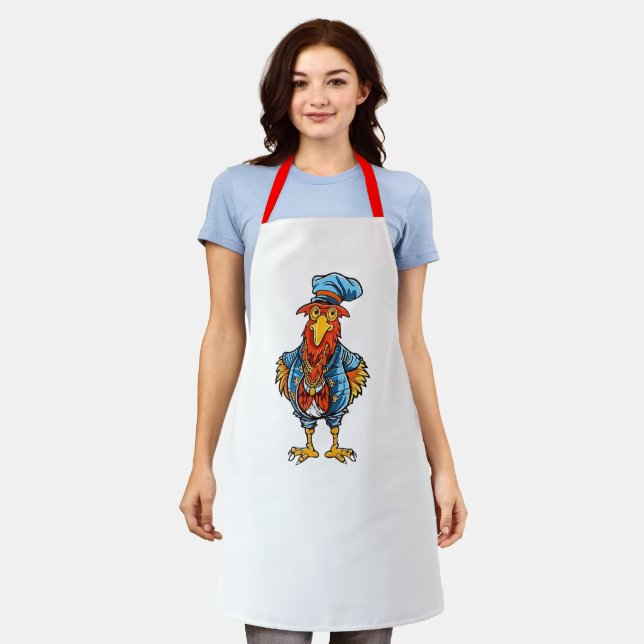 Funny Bossy Cartoon Rooster Schürze (Getragen)