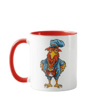 Funny Bossy Cartoon Rooster