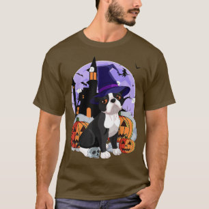 Funny Boston Terrier Dog Halloween Hexenkürz T-Shirt