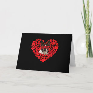 Funny Boston Terrier Dog Paw Herzlich Willkommen a Feiertagskarte