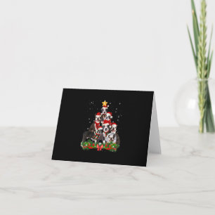 Funny Boston Terrier Dog Weihnachtsbaum Geschenk Dankeskarte