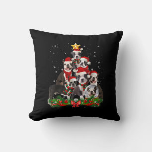 Funny Boston Terrier Dog Weihnachtsbaum Geschenk Kissen