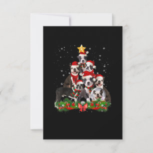 Funny Boston Terrier Dog Weihnachtsbaum Geschenk RSVP Karte