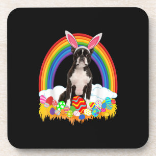 Funny Boston Terrier Egg Shirt Dog Lover Ostern Getränkeuntersetzer