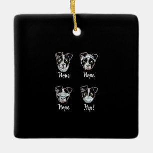 Funny Boston Terrier Gift Mouth Nose Mask Dogs T-S Keramikornament