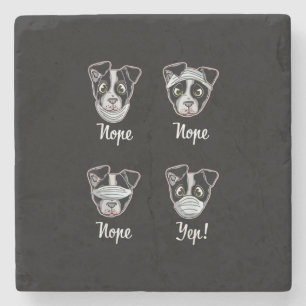 Funny Boston Terrier Gift Mouth Nose Mask Dogs T-S Steinuntersetzer