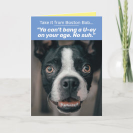 Funny Boston Terrier mit Boston Accent Geburtstag Karte