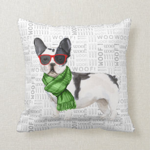 Funny Boston Terrier Watercolor Weihnachten Kissen