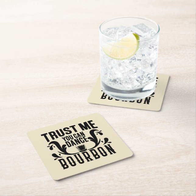 Funny bourbon dance word art Party Rechteckiger Pappuntersetzer (Vor Ort)