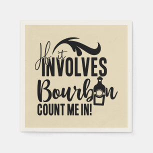 Funny Bourbon trinkt Party Serviette