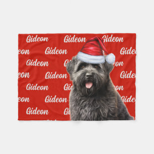 Funny Bouvier Dog Name Gemustert Weihnachten Fleecedecke