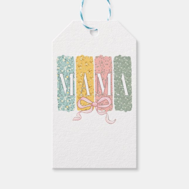 Funny Bow Coquette Mama Blume Muttertag Geschenkanhänger (Vorderseite)