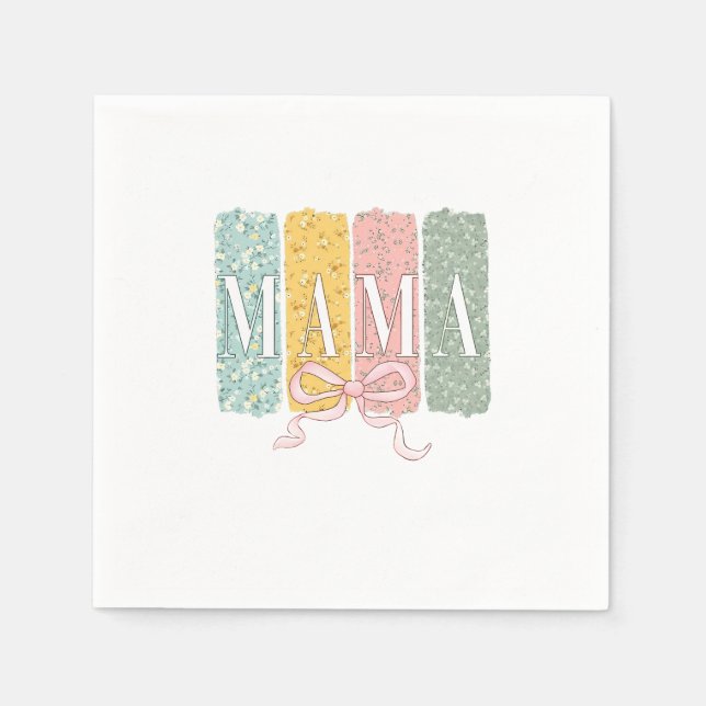 Funny Bow Coquette Mama Blume Muttertag Serviette (Vorderseite)