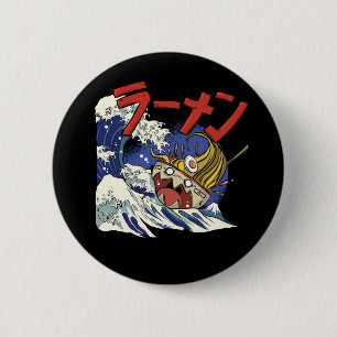 Funny Bowl of Ramen während eines Ozeansturms Button