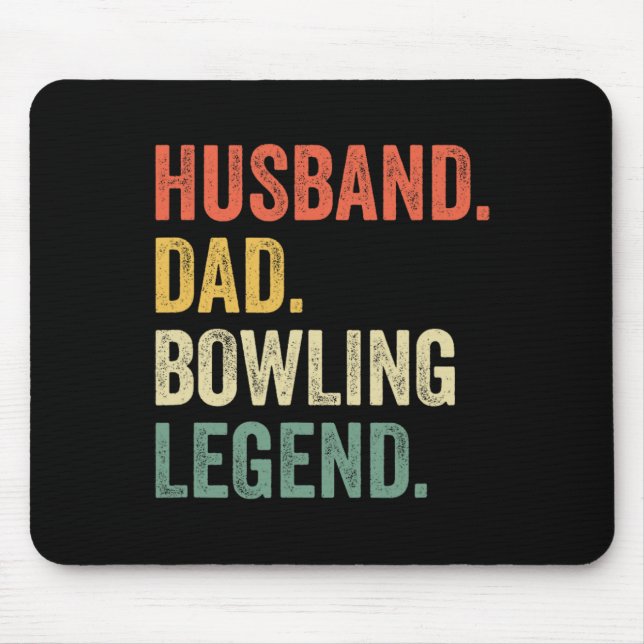 Funny Bowler Husnd Vater Bowling Legend Vatertag Mousepad (Vorne)
