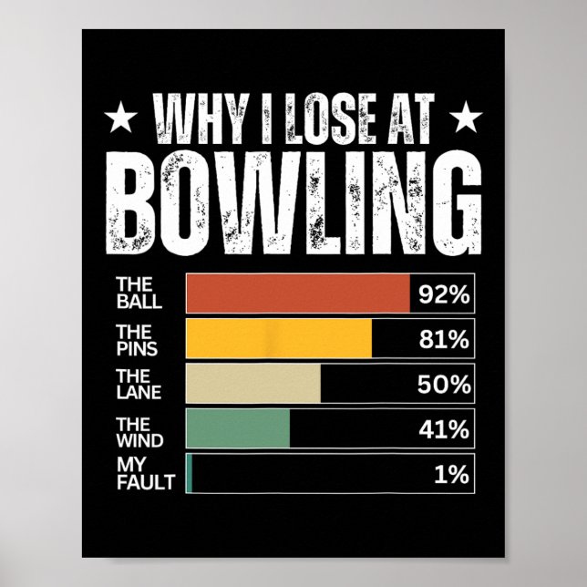 Funny Bowling Ausreden Poster (Vorne)