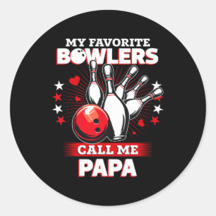 Funny Bowling Bowler Mein Lieblings-Bowler ruft mi Runder Aufkleber