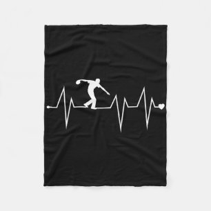 Funny Bowling Bowler Player Heartbeat Herzschlag Fleecedecke