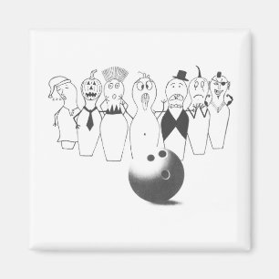 Funny Bowling Button Magnet